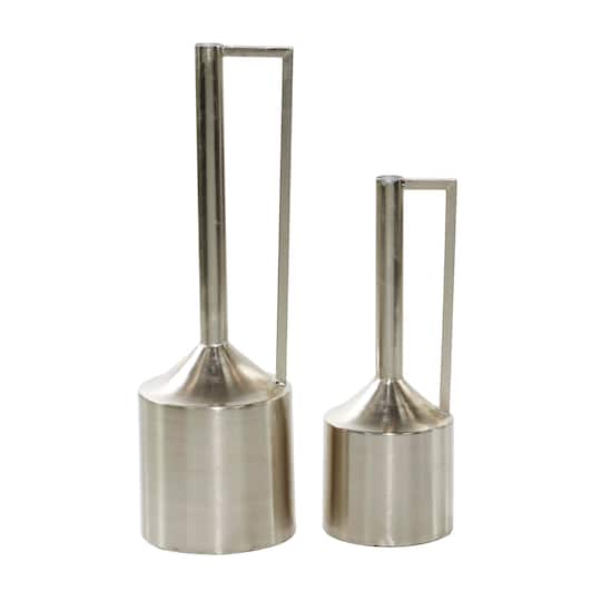 Silver Metal Glam Vase Set